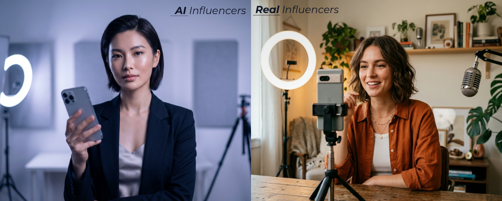 ai influencers impact vs real influencers impact